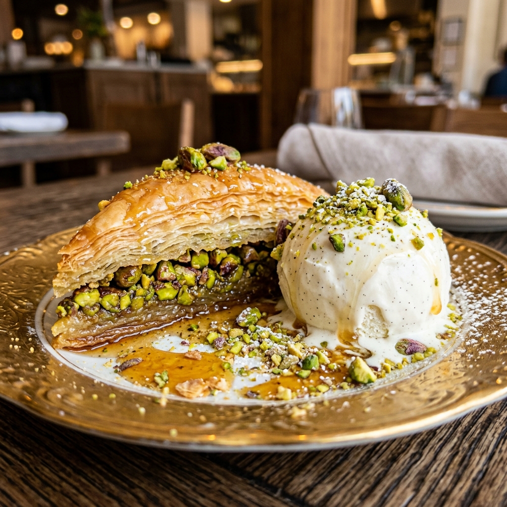 Pistachio Baklava Sundae